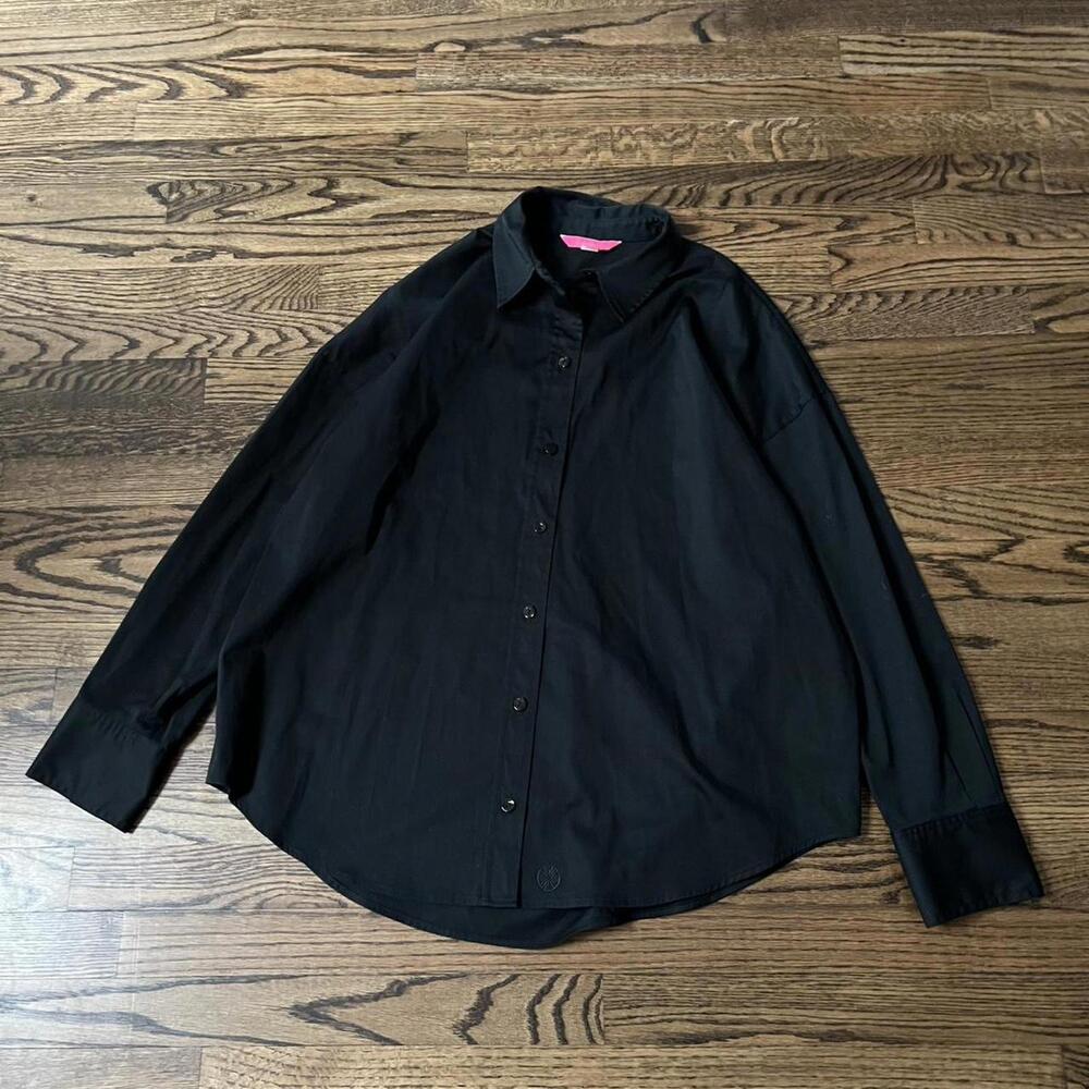 Black long sleeve button down Lilly Pulitzer shirt classic basic